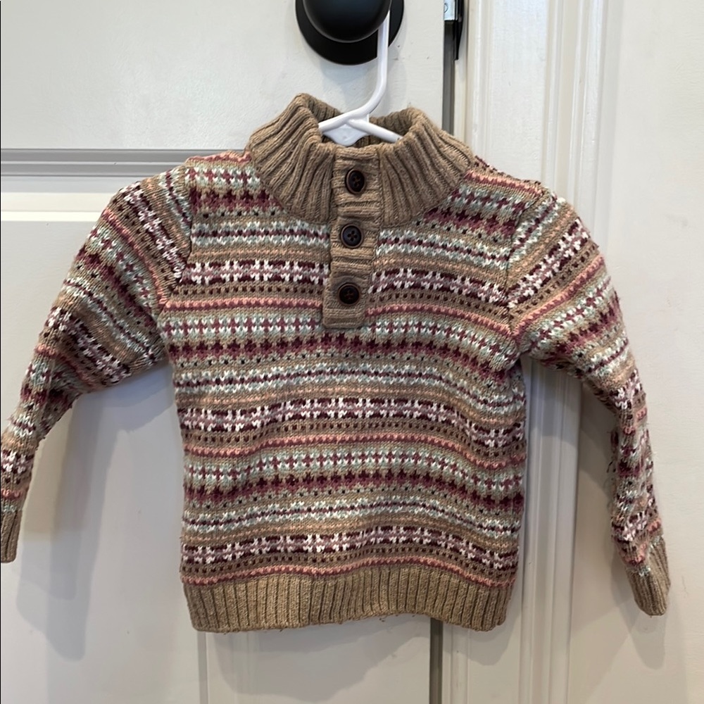 Janie and Jack 12-18 Months Cozy Striped Knit Sweater with buttons